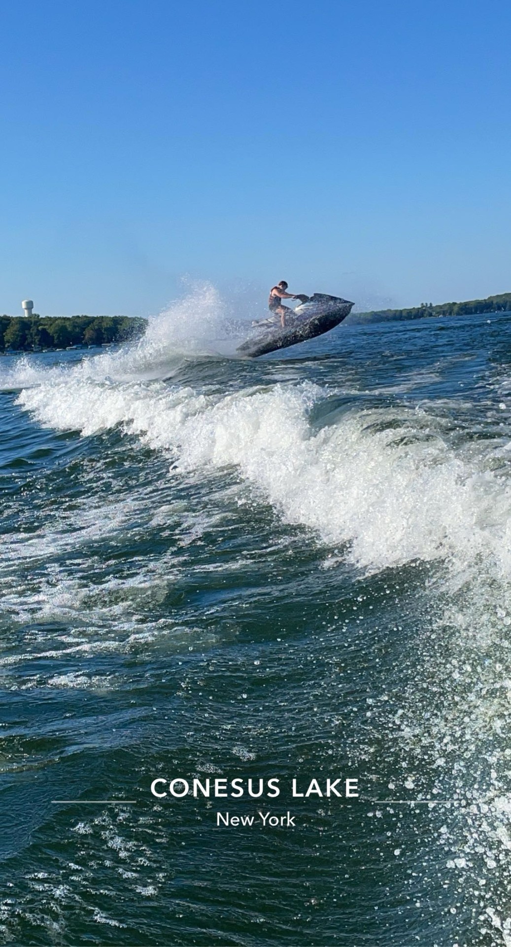 Jet ski catching air off a wake
